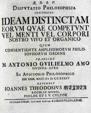 Titelblatt Disputationsdruck 1734